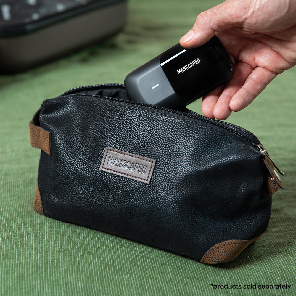 MANSCAPED Shed bag organized pouch supports a clutter-free bathroom routine.