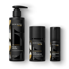 MANSCAPED Skin Ultra 3-step kit for daily cleansing, hydration, and brightening.