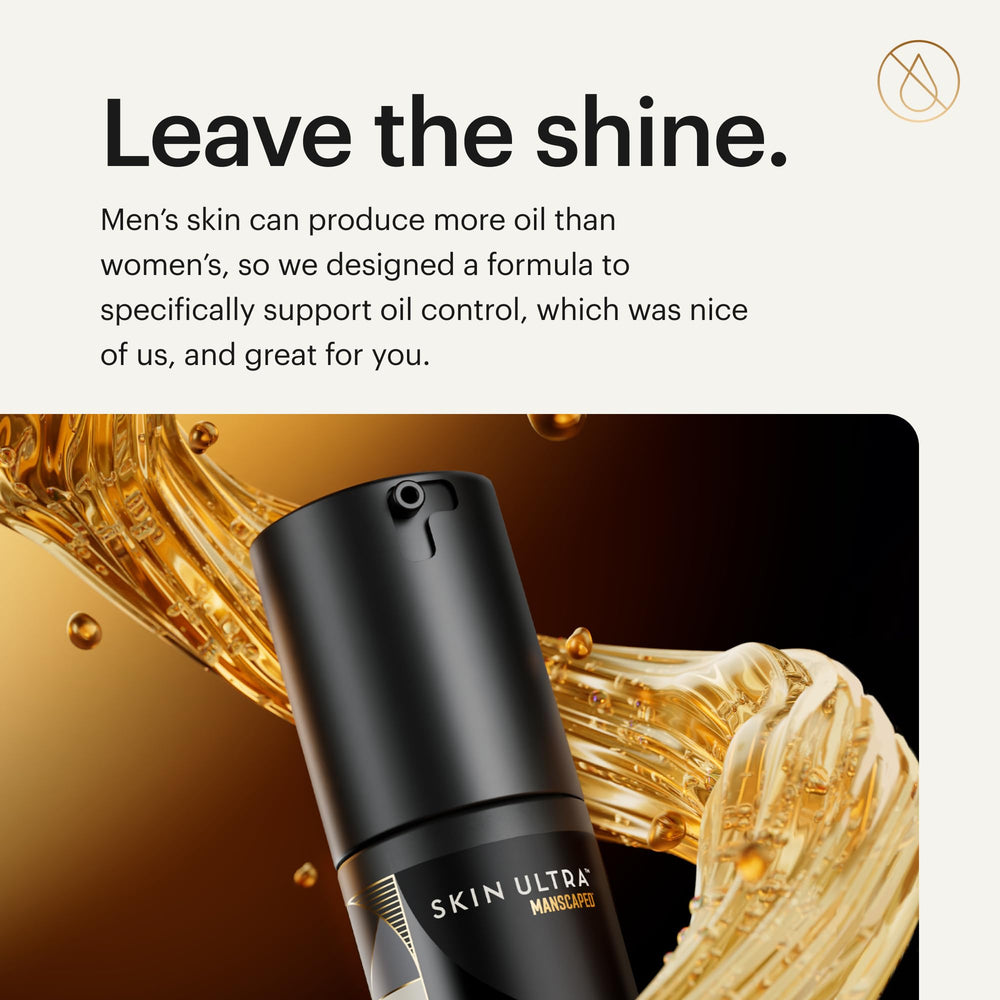 MANSCAPED Skin Ultra Brightening Serum vitamin C visual showing radiance boost