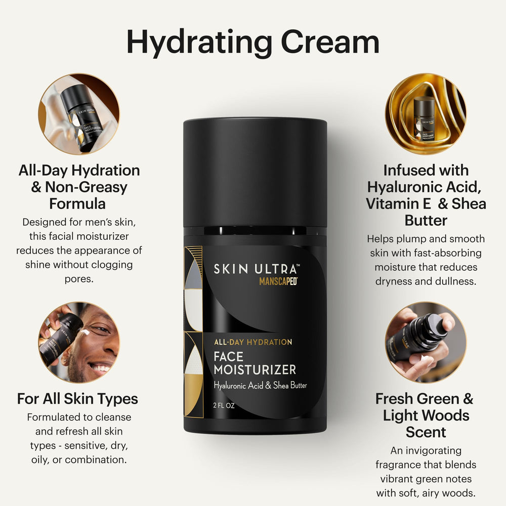 MANSCAPED Skin Ultra Brightening Serum targets uneven tone with Vitamin C for glow.