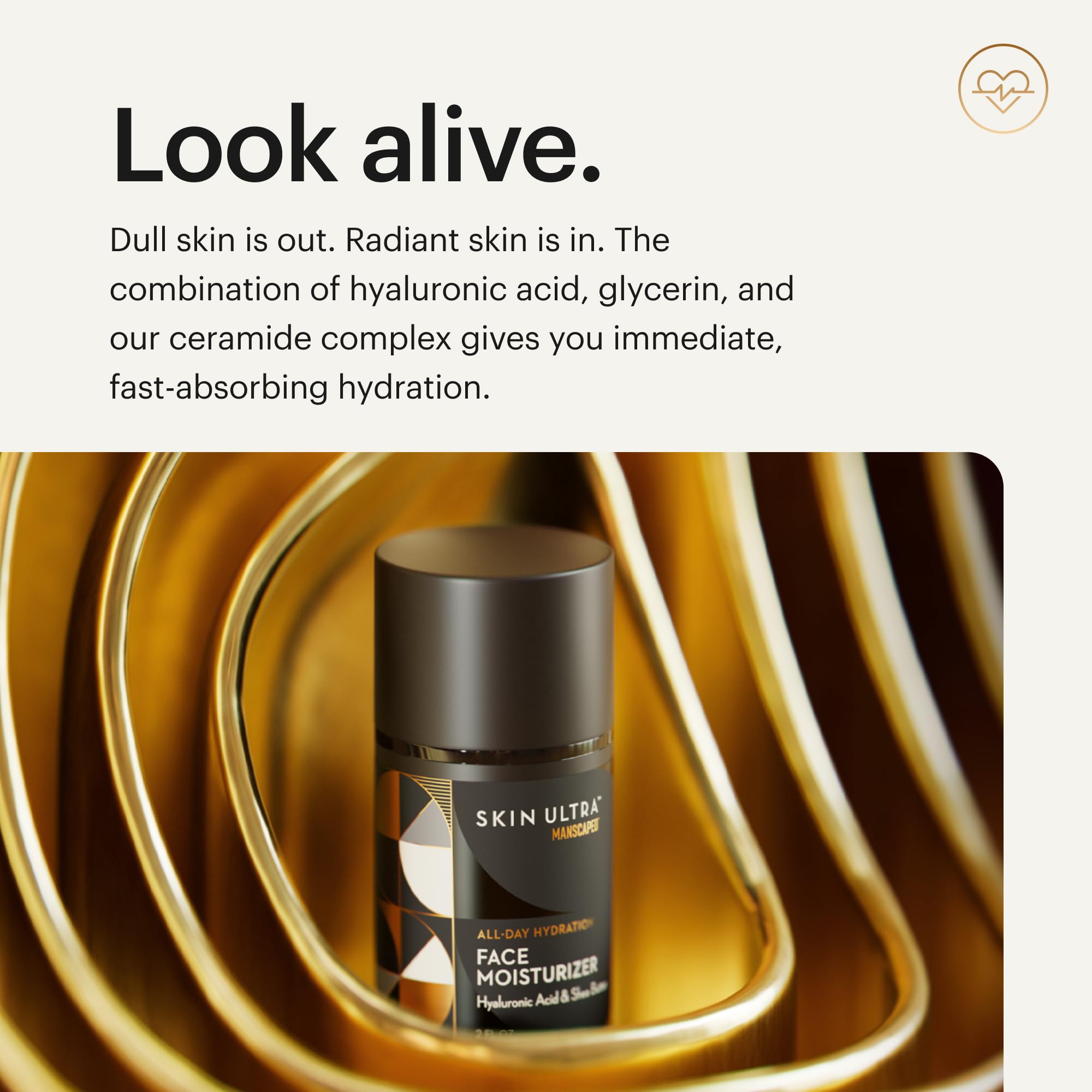 MANSCAPED Skin Ultra Face Moisturizer ingredients hyaluronic acid illustration