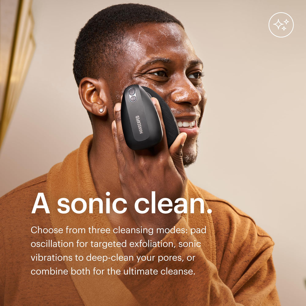 MANSCAPED The Face Buffer PRO 6,000 to 9,000 RPM speeds tailor cleansing intensity