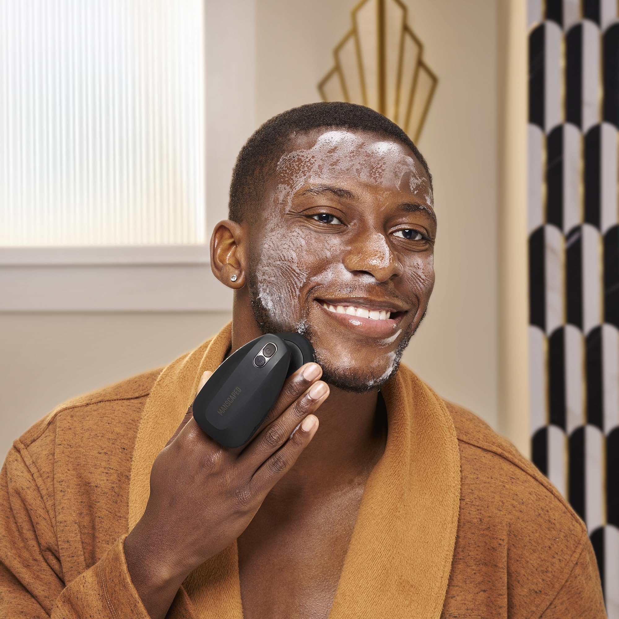 MANSCAPED The Face Buffer PRO is waterproof for shower use and travel durability