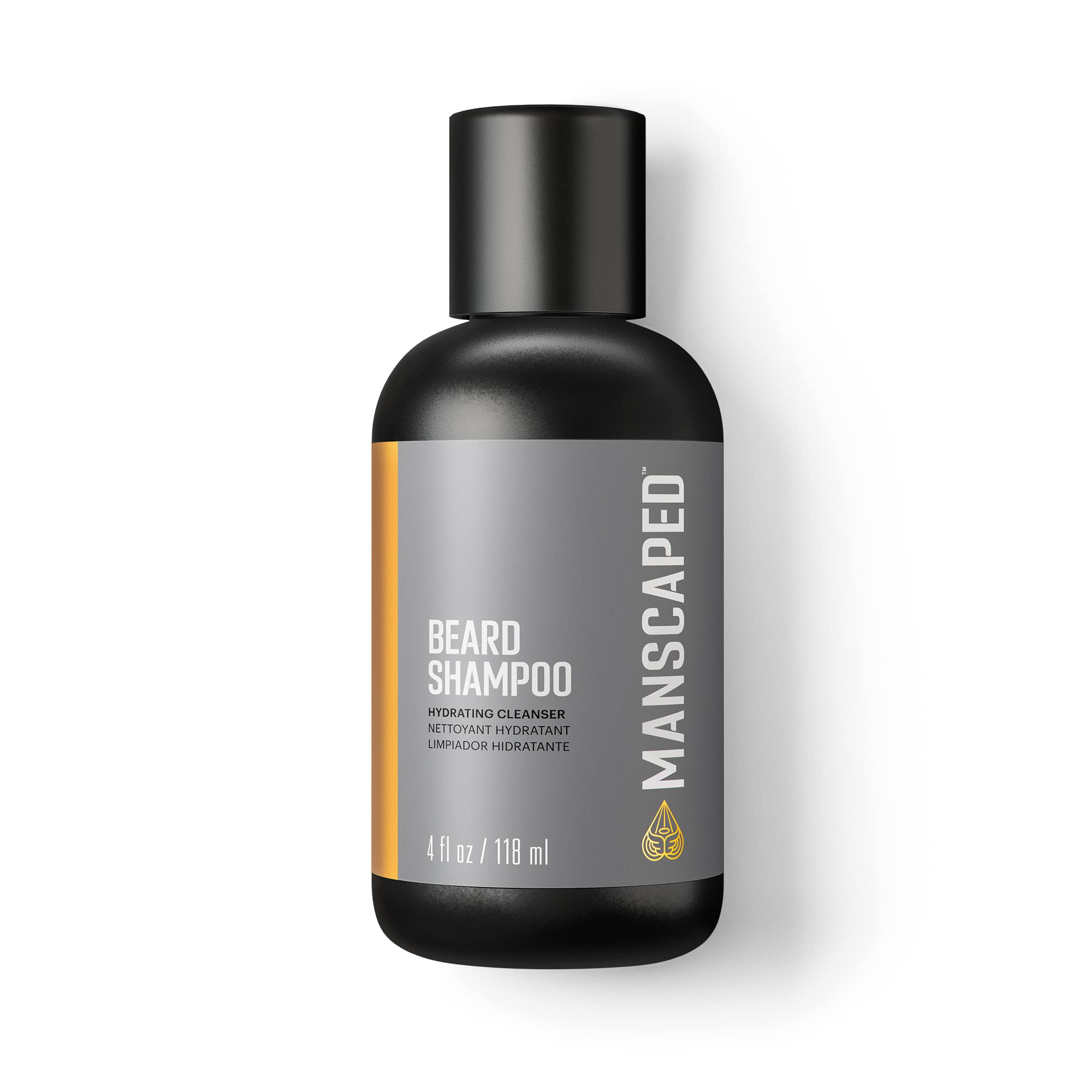 MANSCAPED UltraPremium beard shampoo bottle for gentle cleansing of coarse beard hair.