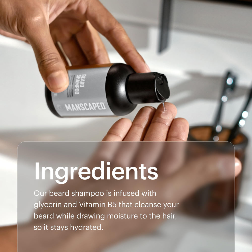 MANSCAPED UltraPremium post-wash beard looks hydrated and refreshed.