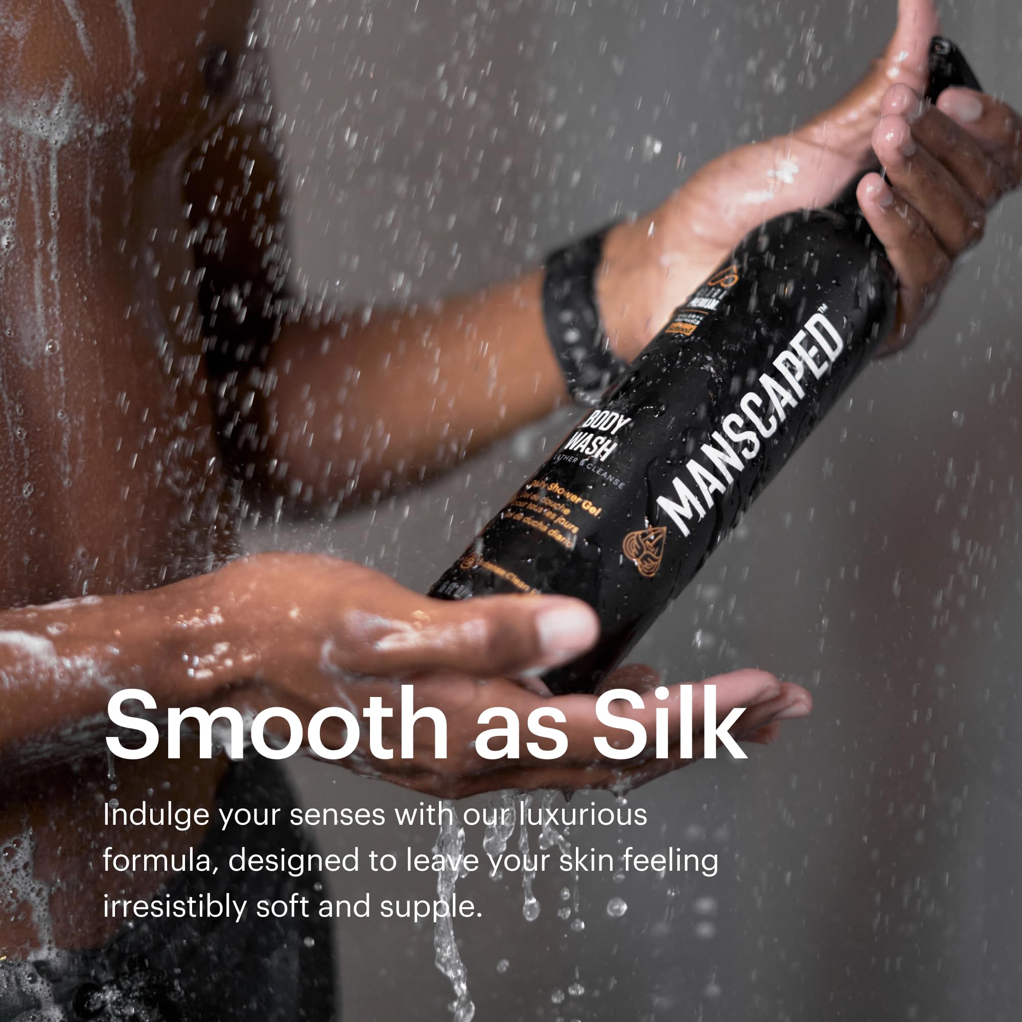 MANSCAPED UltraPremium Body Wash man scent bottle with Refined fragrance