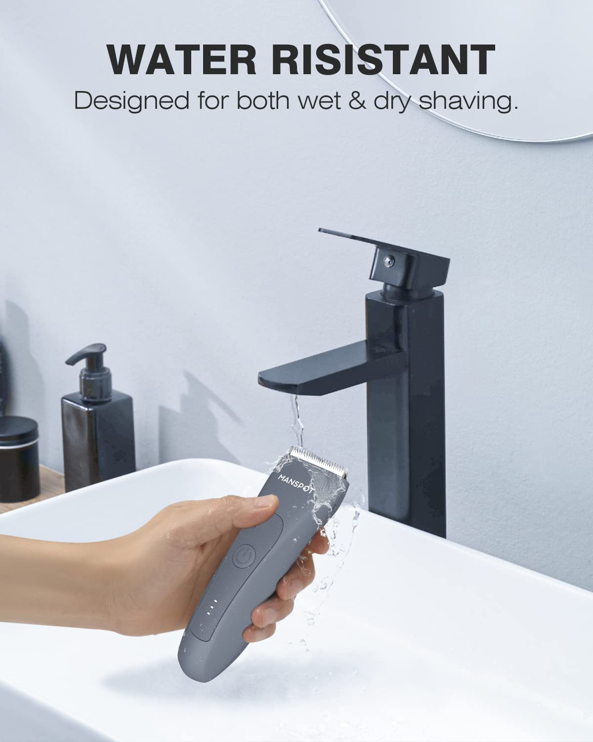 MANSPOT ergonomic non-slip handle ensures control even in wet conditions