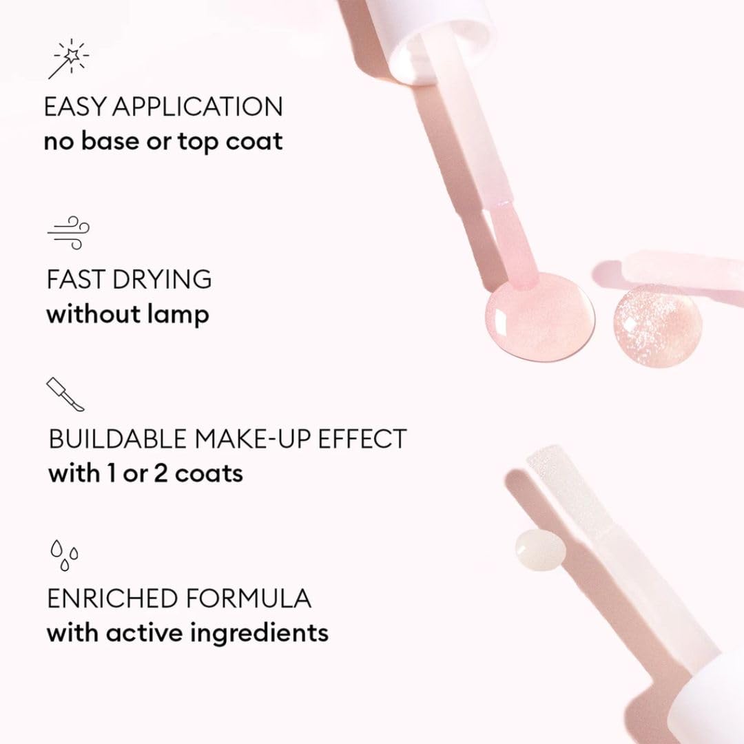 Manucurist Active Bright nails before after reveal natural pearl glow and strength.