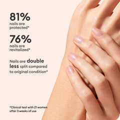 Manucurist Active Bright pearlescent finish on nails highlights subtle whitening and shine.