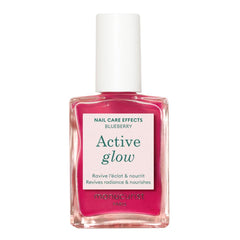 Manucurist Active Glow Blueberry bottle closeup showing premium glass shine.