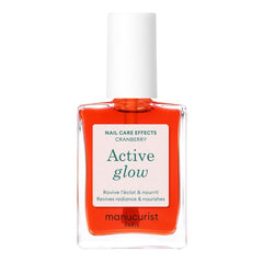 Manucurist Active Glow Cranberry bottle-front shows coral glow for vibrant nails