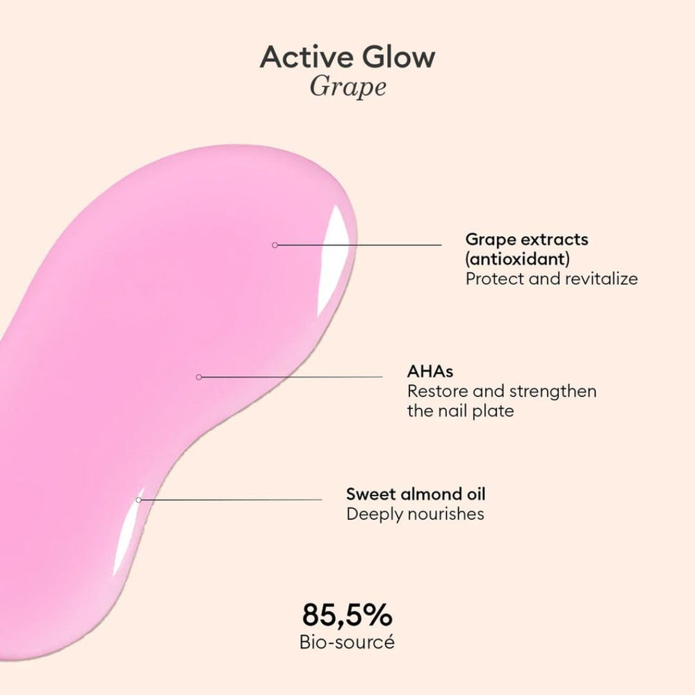 Manucurist Active Glow Grape nails with hydrated, glossy finish.