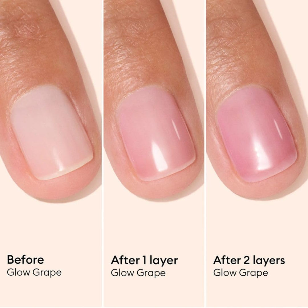 Manucurist Active Glow Grape nails with two coats for enhanced glow