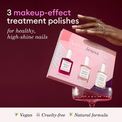 Manucurist Active Shine bottle highlights high-shine nude finish and care.