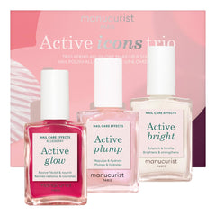 Manucurist Active Glow Blueberry bottle shows mirror-like shine with hydration.