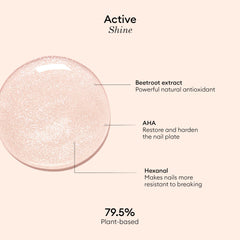 Manucurist Active Shine fast-dry polish delivers mirror-like shine.