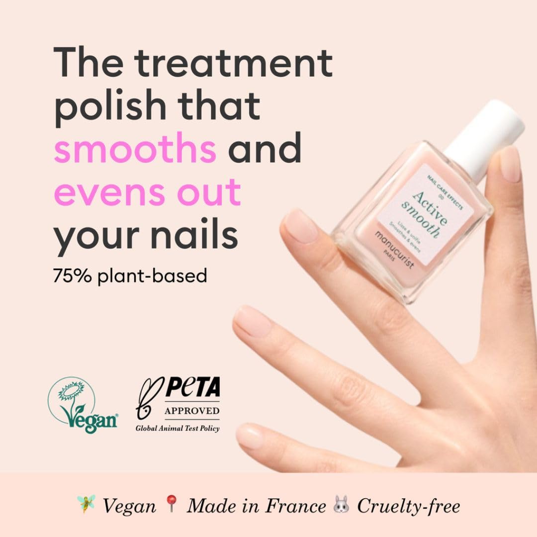 Manucurist Active Smooth fast-dry formula for quick, even rosy nails.