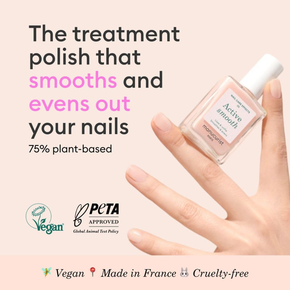 Manucurist Active Smooth fast-dry formula for quick, even rosy nails.