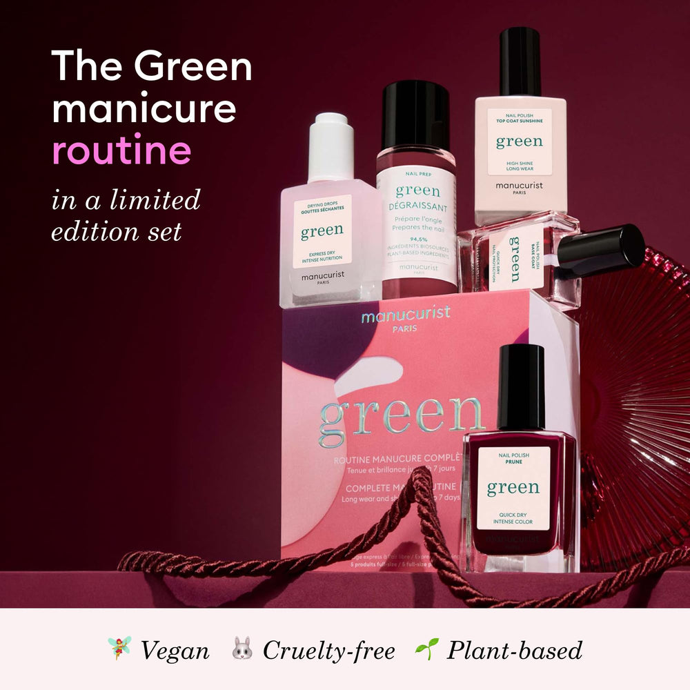 Manucurist Green Degreaser pad preps nails for clean, oil-free application.
