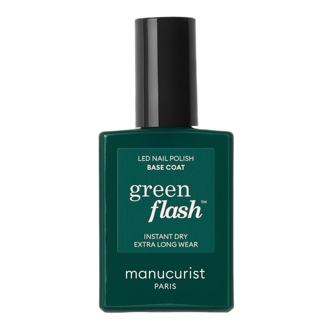 Manucurist Green Flash Base Coat brush closeup for precise, even base application