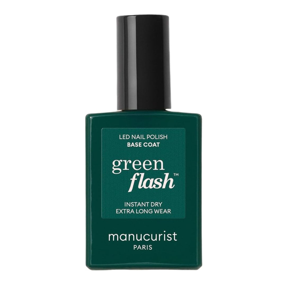 Manucurist Green Flash Base Coat brush closeup for precise, even base application