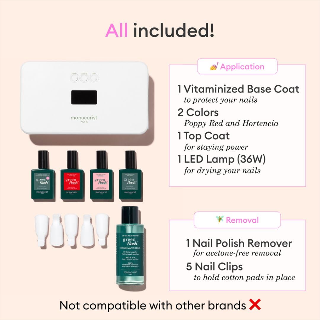 Manucurist Green Flash remover with clips for easy removal