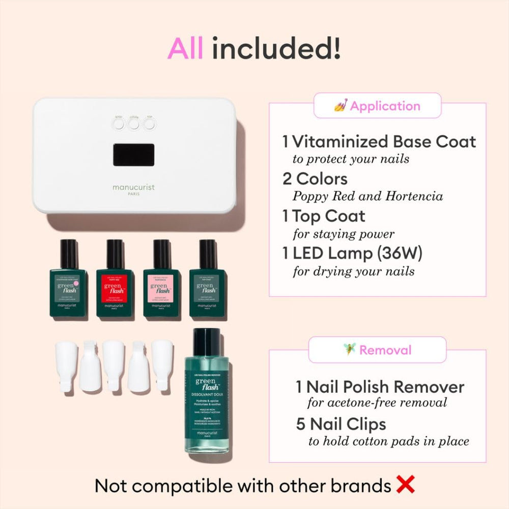 Manucurist Green Flash remover with clips for easy removal