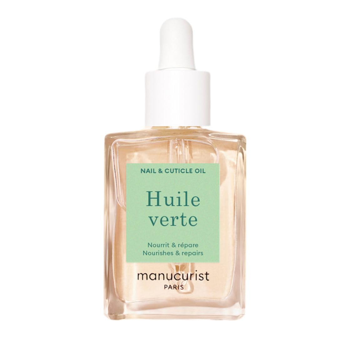 Manucurist Green Oil bottle close-up for cuticle care.