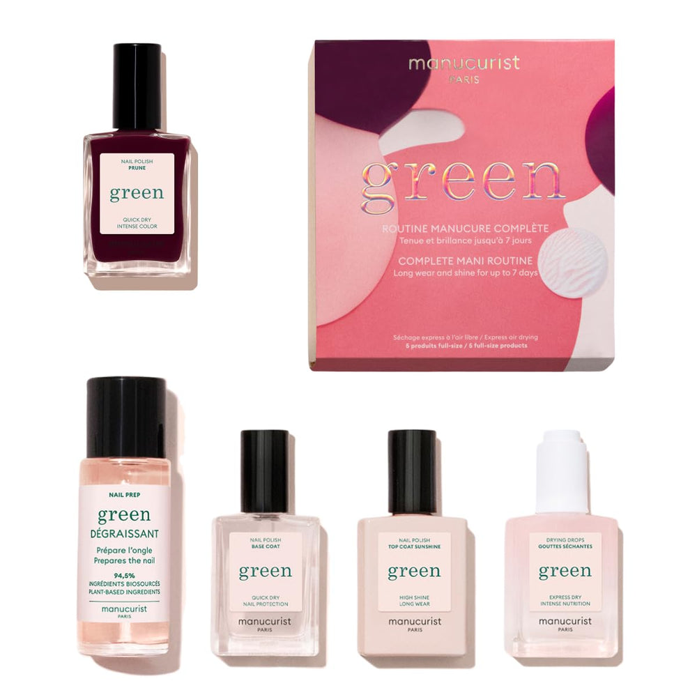 Manucurist Green Prune nail polish bottle with long-wear gel-like shine.