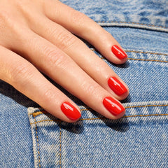 Manucurist Green range brush demonstrates smooth, even coverage for effortless manicure.