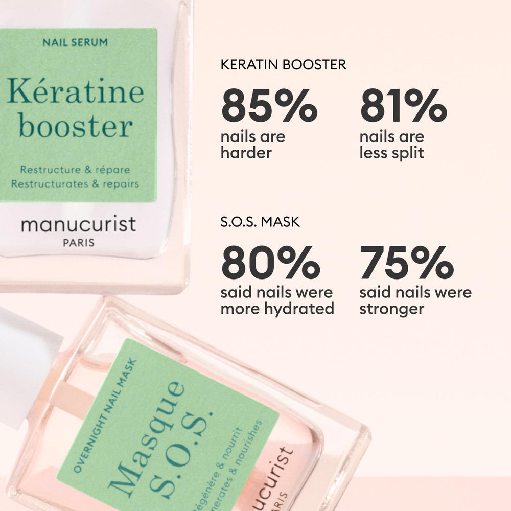 Manucurist Keratin Booster brush application shows precise application for stronger nails