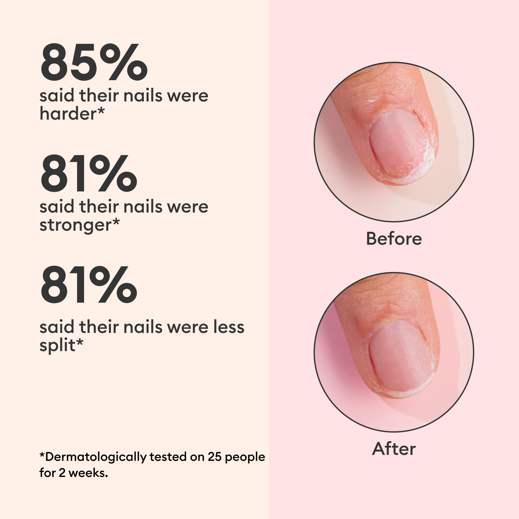 Manucurist Keratin Booster on nails showing improved hardness after use.