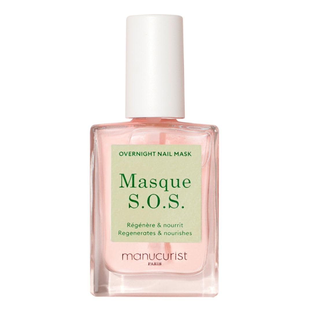 Manucurist SOS Nail Mask packaging highlights plant-based formula for healthy nails.