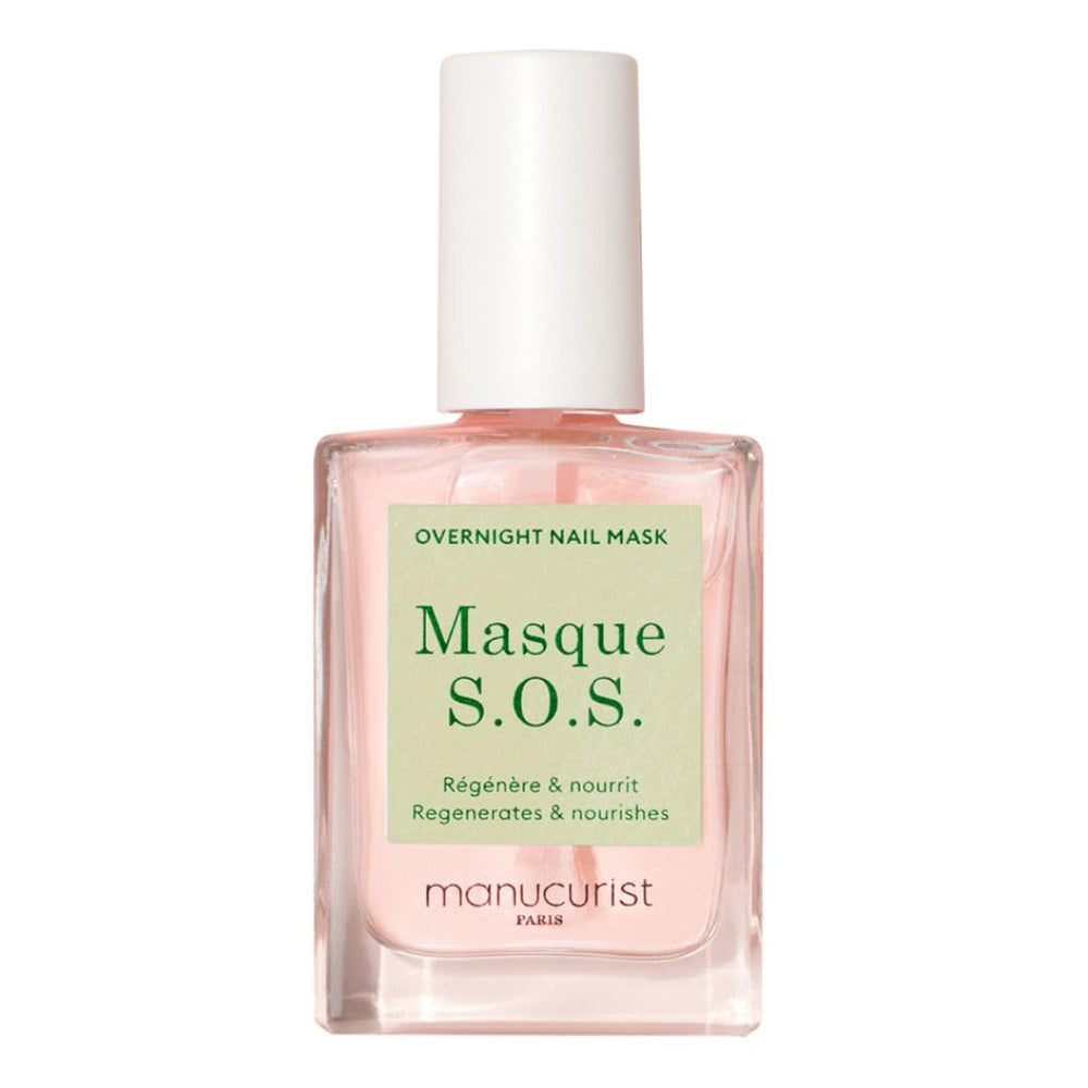 Manucurist SOS Nail Mask packaging highlights plant-based formula for healthy nails.