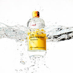 Manyo Pure Cleansing Water applied on the face for soothing cleansing.