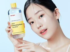 Manyo Pure Cleansing Water pump dispensing for quick makeup removal.