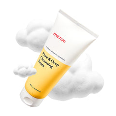 MANYO Pure & Deep Cleansing Foam bottle shown for deep pore cleansing.