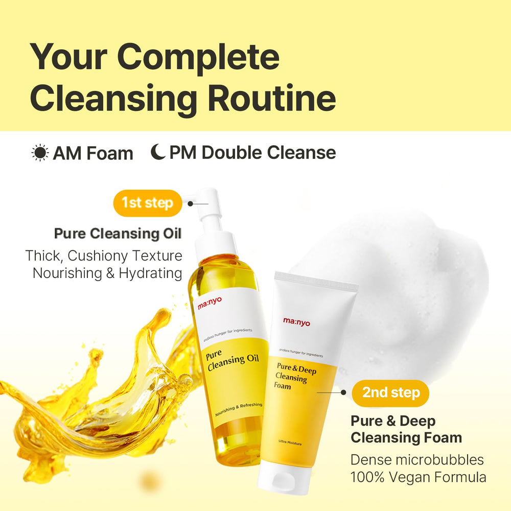 MANYO Pure & Deep Cleansing Foam after rinse leaves skin refreshed with no residue.