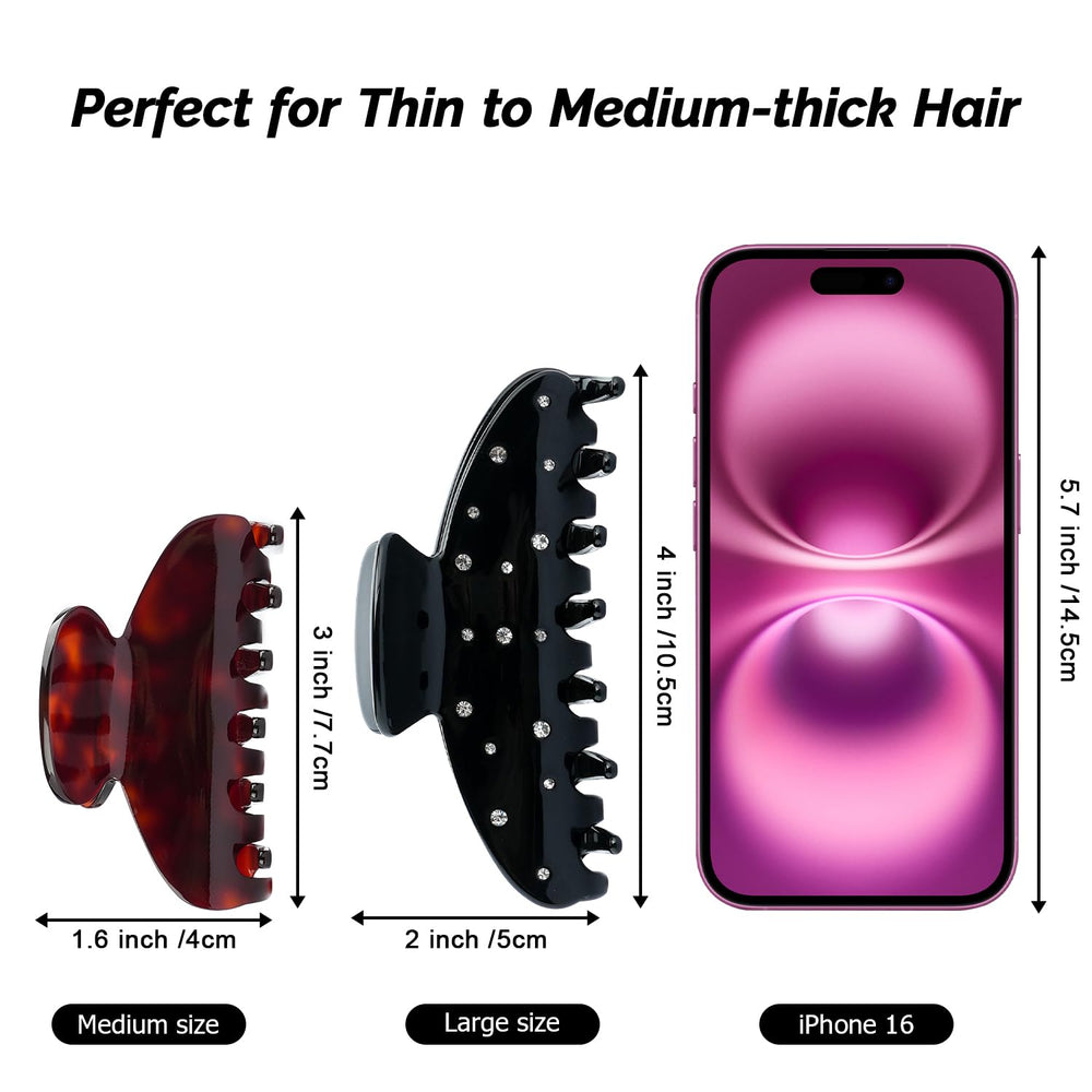 MAORULU 3-inch acetate hair clip close-up with wrapped spring