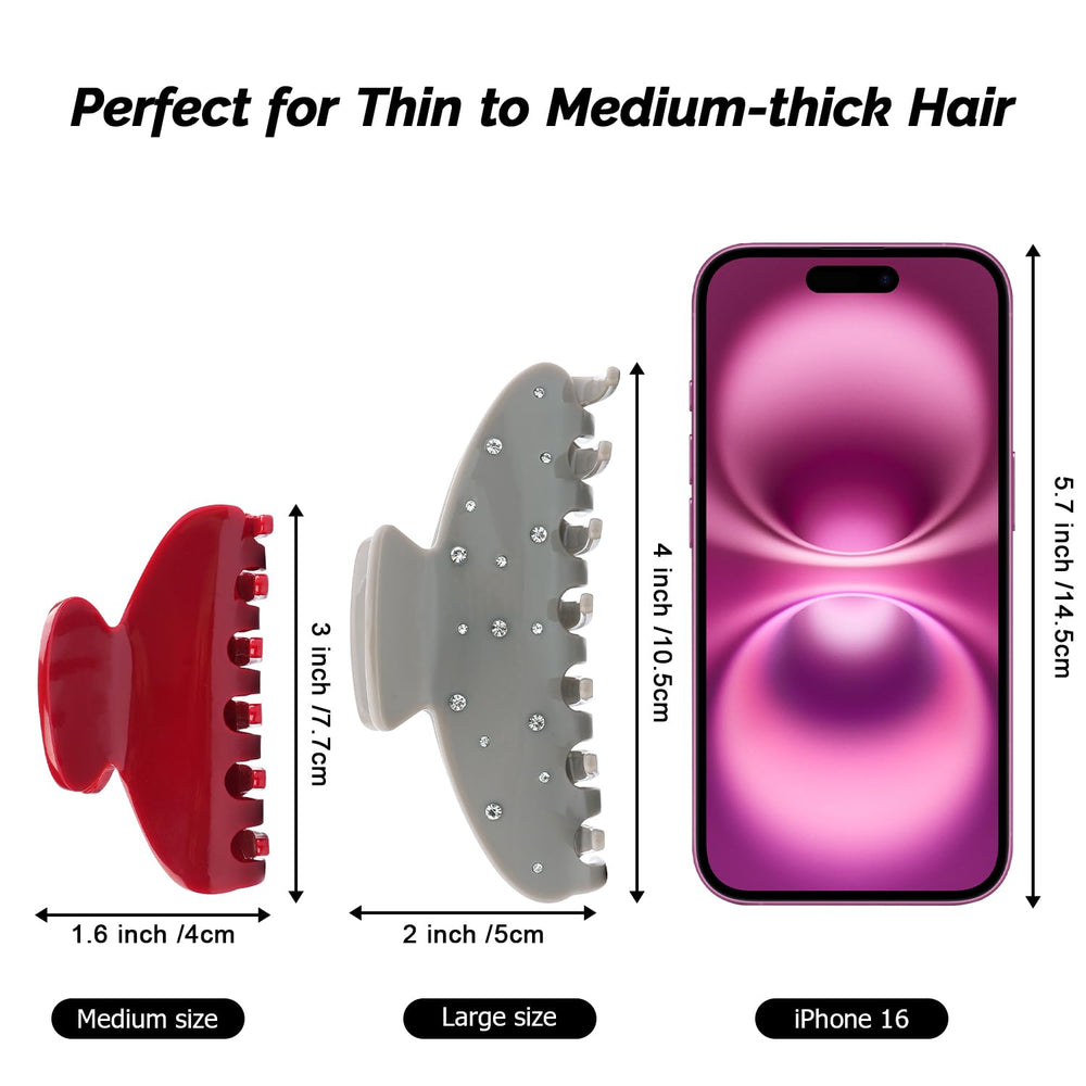 MAORULU 3 inch cherry red acetate clip highlights vibrant color and strong grip