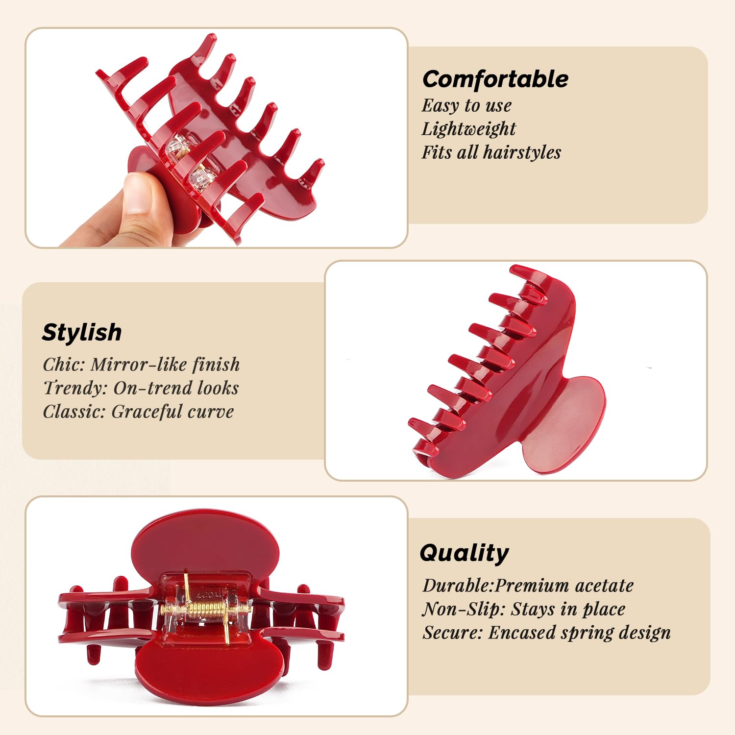 MAORULU durable celluloid hair accessory blends style and practicality