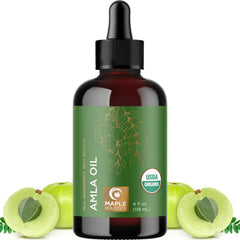 Maple Holistics Amla Oil bottle pour for lightweight hydration and shine
