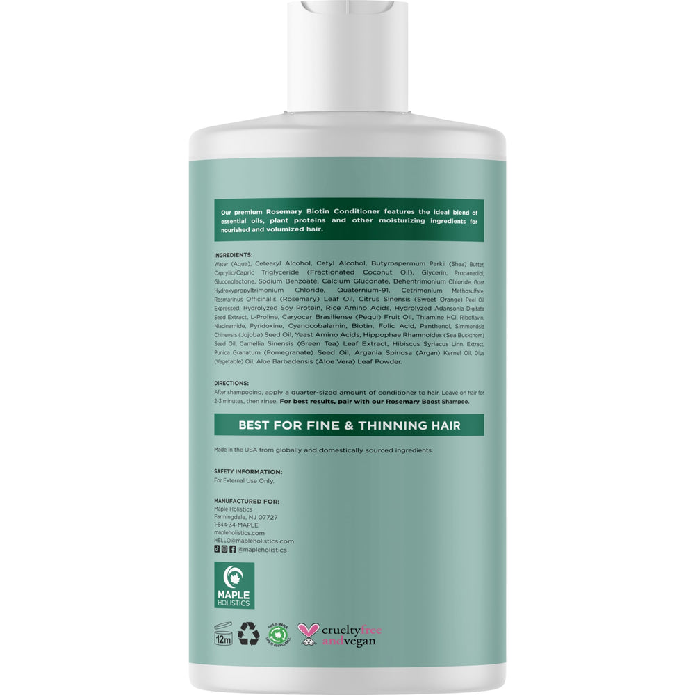 Maple Holistics Biotin Rosemary Conditioner texture closeup, creamy and moisturizing.