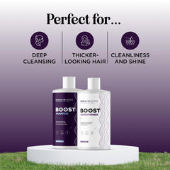 Maple Holistics Biotin Shampoo bottle emphasizes gentle cleansing for daily use.