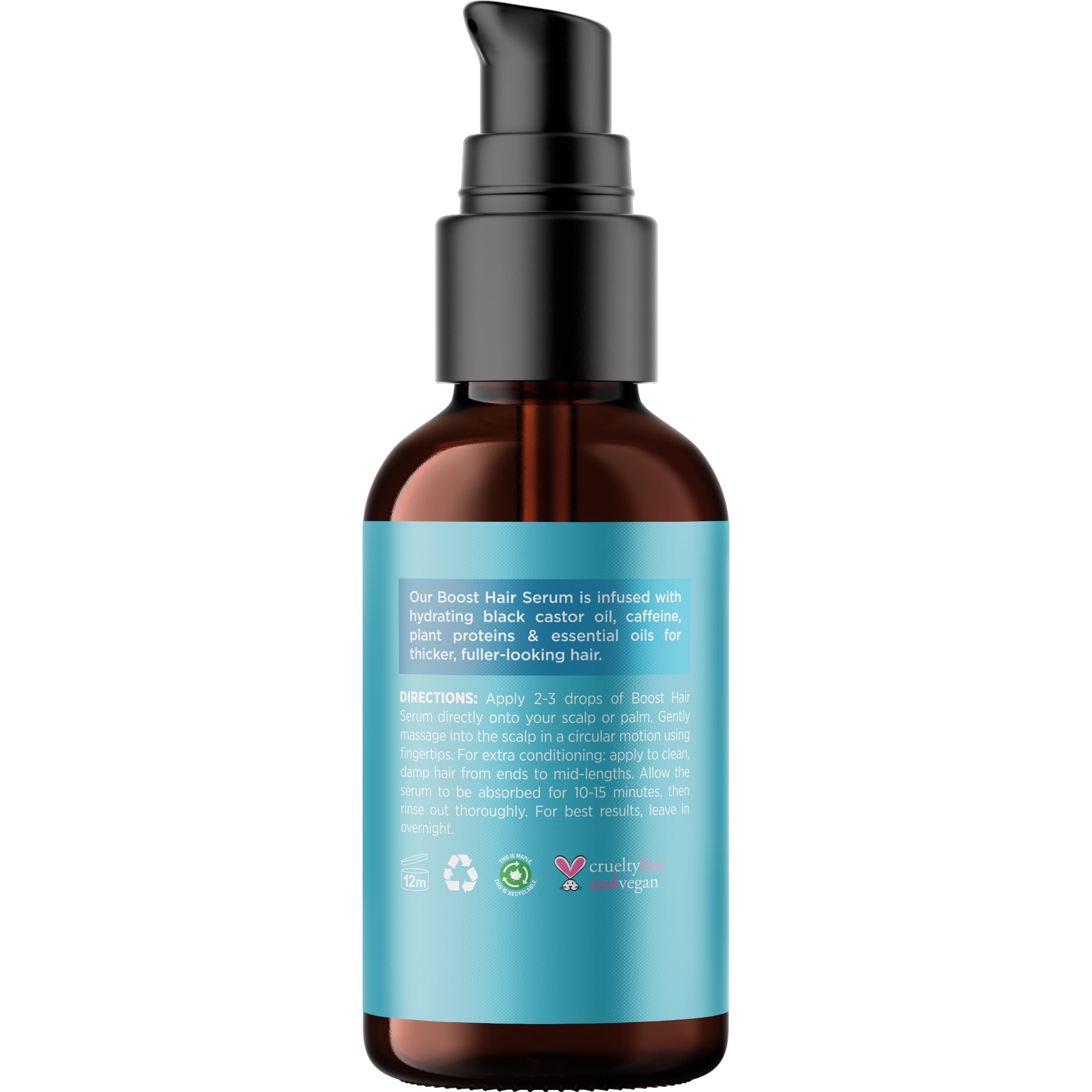 Maple Holistics black castor oil on hair strand for conditioning feel
