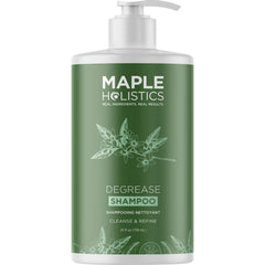 Maple Holistics clarifying shampoo bottle full for deep cleanse against buildup