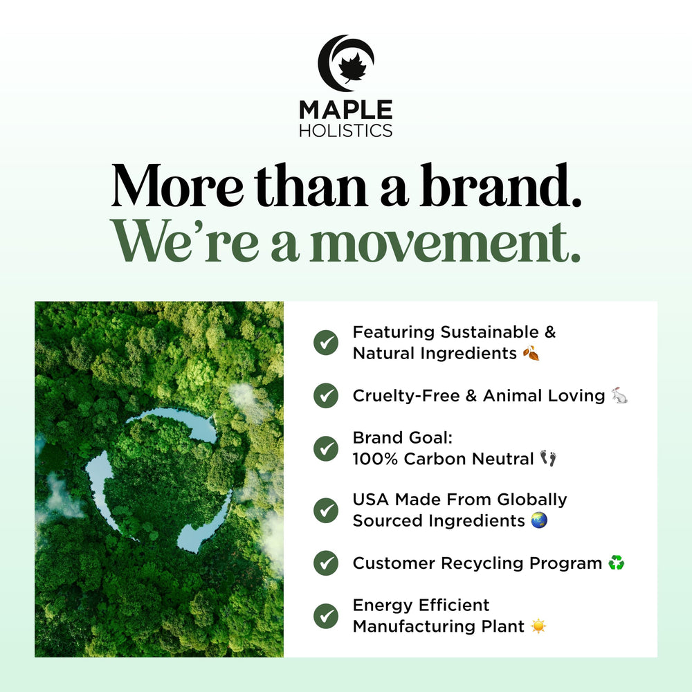 Maple Holistics cruelty-free packaging supports ethical hair care choices