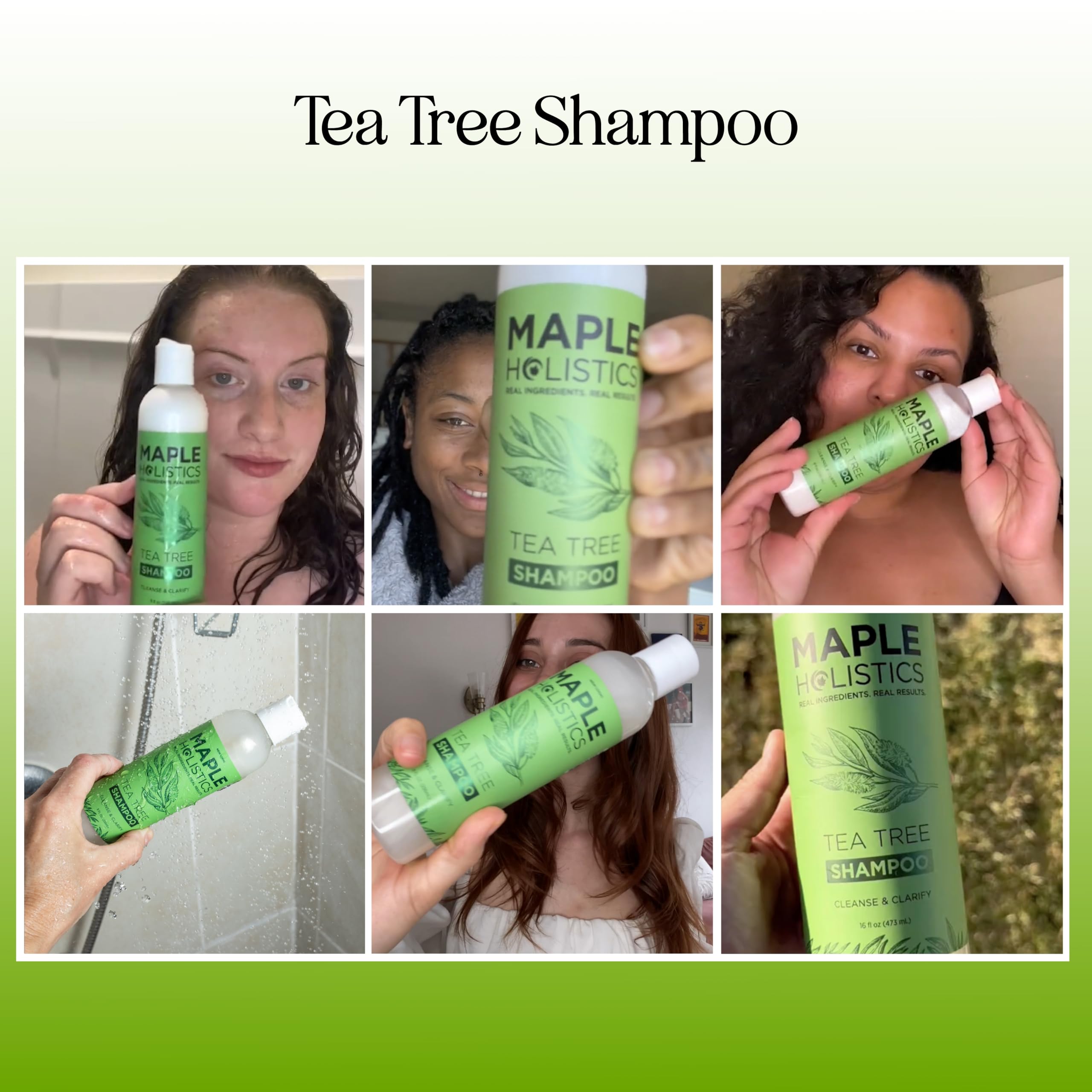 Maple Holistics clarifying shampoo lather demonstrates cleansing for buildup removal.