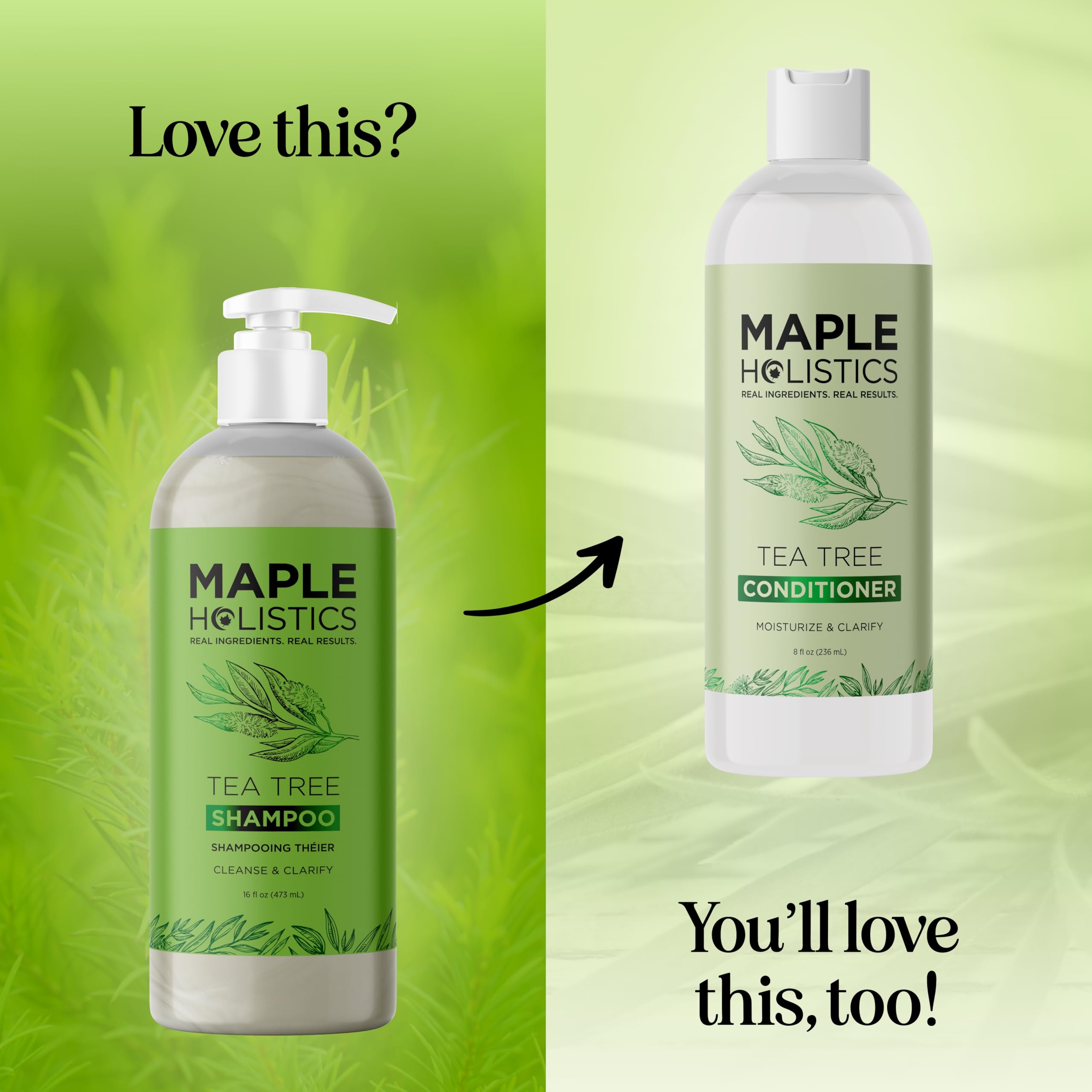 Maple Holistics dandruff scene shows scalp cleansing without harsh additives.