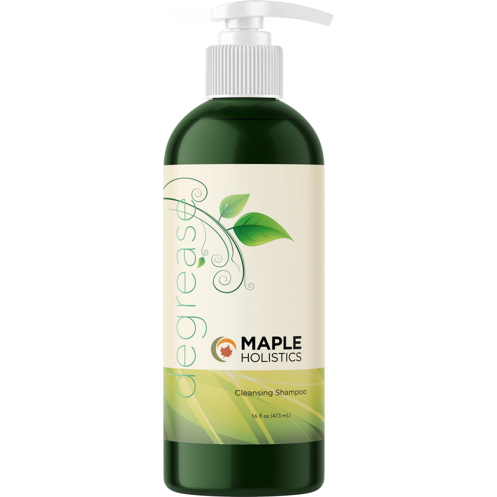 Maple Holistics dandruff solution bottle focusing on flakes relief potential.
